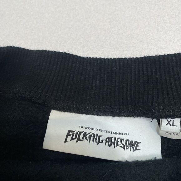 FuckingAwesome Pullover Sweatshirt Men XL Black Blue Greek Graphic Clean - Picture 8 of 15